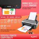 Printable Vinyl Sticker Paper - 30 Sheets 8.5x11 Sticker Paper for Inkjet Printer, Quick-Drying, Waterproof, Vivid Colors & Tear-Resistant, Easy to Cut, Cricut Compatible, DIY Sticker & Labels