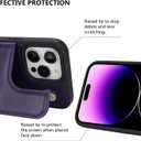 iCoverCase Compatible with iPhone 14 Pro Max Phone Case with Card Holder, Wallet Case for Women Men RFID Blocking PU Leather Protective Case 6.7 Inch (Dark Purple)