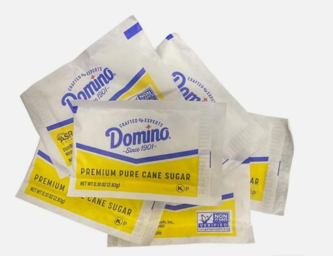 2 Pack Domino Sugar Packets 100 Count Premium Pure Cane Sugar for Home and On-the-Go, BB Date: 08/29/2027