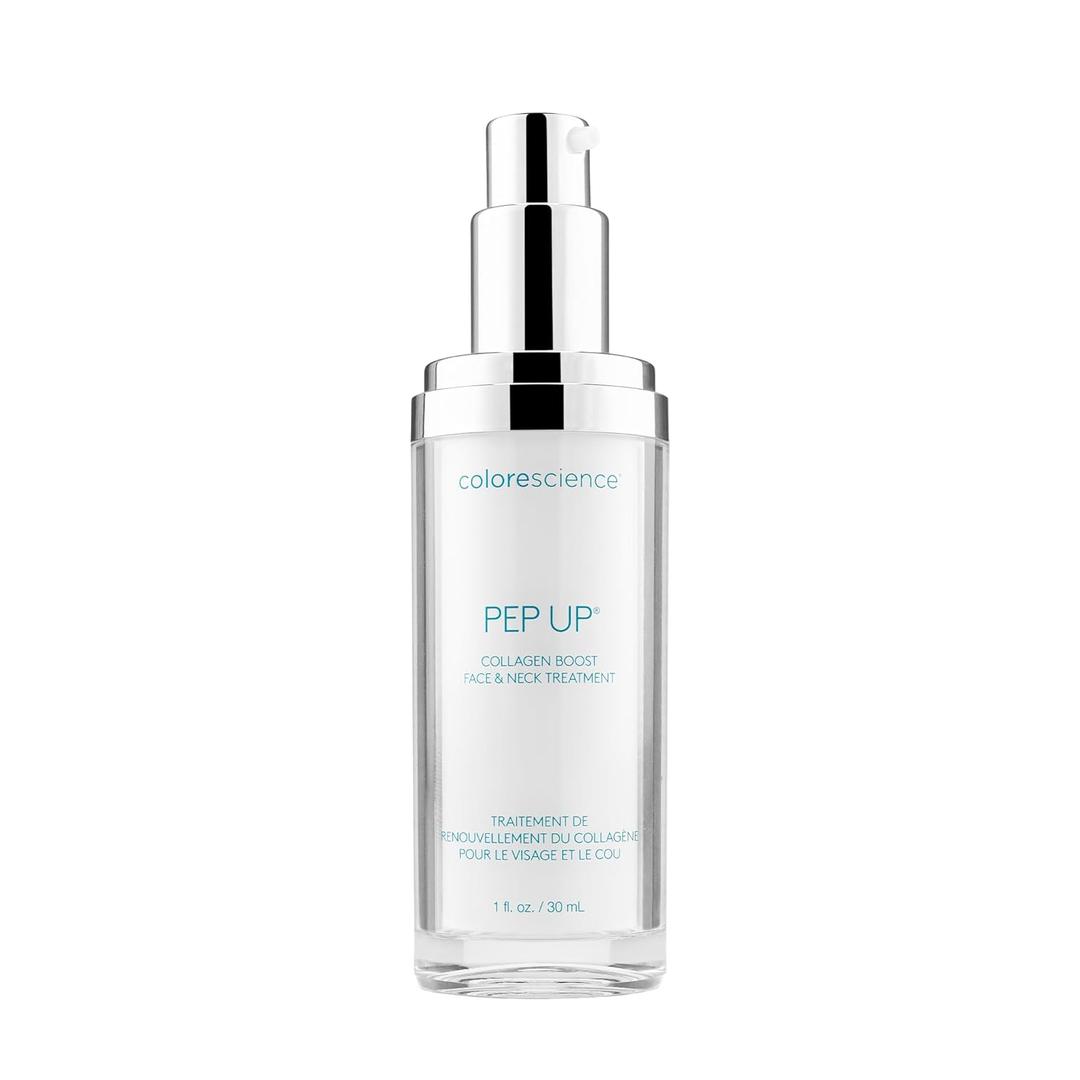 Colorescience Pep Up Collagen Renewal Face & Neck Treatment, Promotes Collagen and Elastin Production, 10 Peptides to Defend Against Signs of Aging