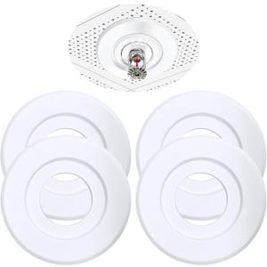 Extension Trim Ring for Recessed Fire Sprinkler Escutcheons - White Oops Ring Cover Holes Up to 5 Inches when Paired with Recessed Escutcheon - Covers Miscuts, Damaged Drywall Around Sprinkler Heads (4 Pack)