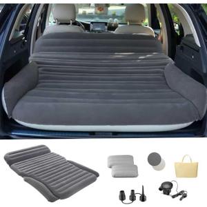 KMZ Inflatable SUV Air Mattress for Car, Truck & Camping  Portable Thickened Car Bed for Travel, Includes 2 Pillows & Electric Pump
