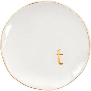 COLLECTIVE HOME - Ceramic Jewelry Tray, Decorative Trinket Dish for Rings Earrings Necklaces Bracelet Watch Keys, Birthday Mother's Day Christmas Gift for Women, 4.75", Glossy (t)