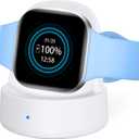 Charger Dock for Fitbit Sense/Sense 2/Versa 3/Versa 4, Charger Replacement Upgraded Magnetic Watch Charger Stand with Charging Cable, Accessories for Fitbit,White