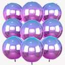 Gradient Purple Round Foil Balloons 9 pcs,22" Giant Round Balloons Purple Foil Balloon for Girls Birthday Baby Shower Wedding Bridal Shower Bachelorette