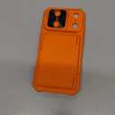 for iPhone 17 Pro Phone Case Wallet, Card Holder (4-5 Cards), Slide Camera Cover, Military Grade Protection, Rugged Hard Women Girly Men Protective Case for iPhone17 Pro 6.3", Orange