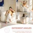 MAXYOYO Bean Bag Chair for Adults, Floral Shaped Bean Bag Sofa, Ultra Soft Faux Fur Floor Sofa, Large Reading Chair for Living Room Bedroom, Beige, Single
