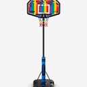 Spalding X Crayola 32" Molded Eco-Composite Telescoping Portable Basketball Hoop with Mini Court Marking Kit