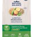 Natural Balance Limited Ingredient Adult Dry Dog Food with Vegan Plant Based Protein and Healthy Grains, Vegetarian Recipe, 24 Pound (Pack of 1)