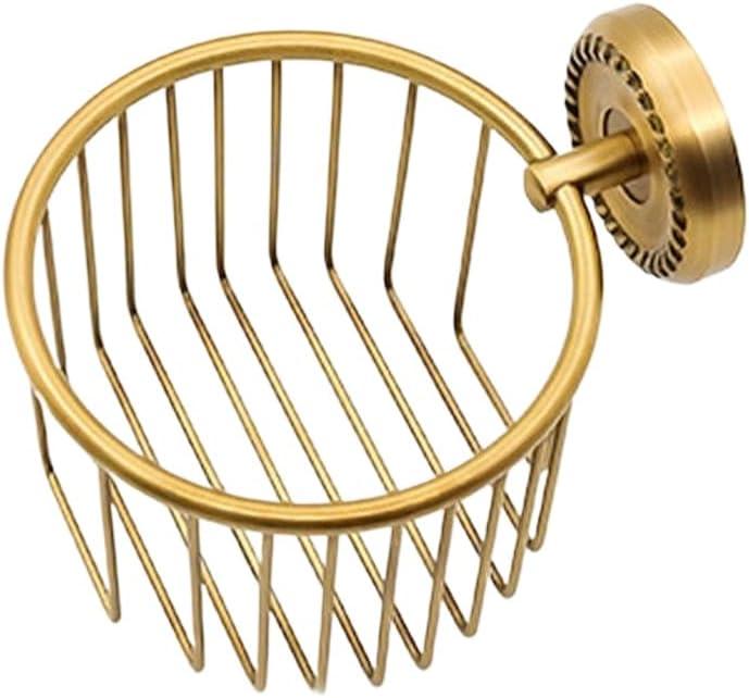 Toilet Paper Holder Vintage Bathroom Organizers and Storage Brass Toilet Paper Holder Wall Mount Tissue Holder for Bathroom Kitchen Washroom RV Gold