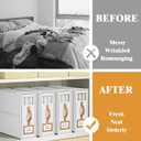 4 Pack Foldable Bed Sheets Set Organizers and Storage(King & Queen Size),Linen Fabric Closet Organizers with Window,Folding Bedding Storage Box for Bedsheets and Pillow Cube Organizer-White
