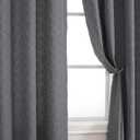 Simplebrand Grace Grey Light Filtering Curtains for Bedroom 54 Inch Length 2 Panels, 3D Embossed Textured Thick Fabric Curtains, Soft Touching Casual Rod Pocket Drapes Privacy Curtains, 38" Wide