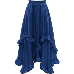 Bridesmay Women's Renaissance Festival Costume A-Line Asymmetrical Maxi Skirt with Ruffle Hem 2026 XXL