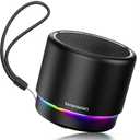 Portable Bluetooth Speaker 5.4, Mini Speaker, 12H Battery Life & Noise Reduction Mic, Metal Cover, TWS Pairing, Wireless Speaker with RGB Lights for Home/Travel/Outdoor by Music Lovers-Black