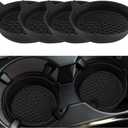 Mandark 4PCS Car Cup Holder Coaster, Silicone Anti-Slip Vehicle Insert Water Bottle Mat, Automotive Interior Insulation Drink Cup Pad Decor Accessories, Universal for SUV, Sedan, Truck (Black)