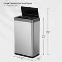 EKO Mirage X 80 Liter / 21.1 Gallons Motion Sensor Trash Can or Recycling Bin, Automatic Large Kitchen Trash Can Touchless, Stainless Steel