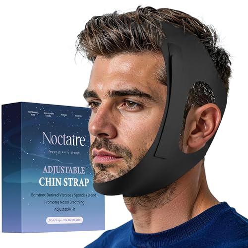 Noctaire Chin Strap for Sleeping – Adjustable Side Straps to Encourage Closed Mouth Breathing During Sleep for Restful Nights – Soft, Breathable, and Moisture-Wicking Non-Slip Fit for Men & Women