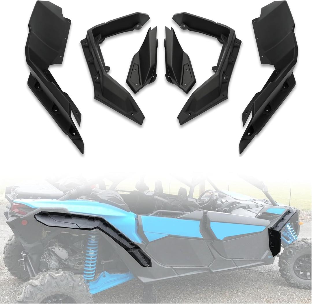 ECOTRIC Extended Fender Flares Compatible with 2017-2023 Can Am Maverick X3 Max/RR/Turbo/ 1000 Max Front & Rear Mud Flaps Mud Guard Replacement for 715002973 (6PCs)