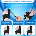 2 Piece Bunion Corrector for Women and Men, Side Adjustable Removable Design, Big Toe Straightener for Bunion Relief, Adjustable Day/Night Support. (M)