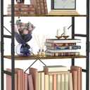 NUMENN 5 Tier Bookshelf, Tall Bookcase Shelf Storage Organizer, Modern Book Shelf for Bedroom, Living Room and Home Office, Vintage