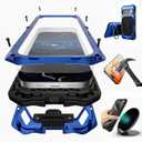 for Google Pixel 10/10 Pro/9/9 Pro Metal Case with Camera Cover Kickstand, Built-in Tempered Glass Screen Protector, Heavy Duty Military Grade Shockproof Full Body Case 6.3" (Blue)