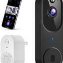 Wireless Wi-Fi Video Doorbell Camera with AI Motion Detection, 2 Way Audio, Night Vision, Cloud Storage, 2.4GHz Wi-Fi Only, Battery Powered