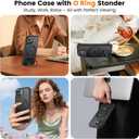 Case for iPhone 16 Plus, with Invisible Magnetic Stand, Mil-Grade Drop Protection, Non-Slip, Anti Fingerprint Anti Scratch, Shockproof Matte Phone Case (Black)