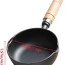 Mini Cast Iron Skillet, 4.3 inch Mini Egg Frying Pan Melting Pot with Double Drip Spouts, Small Frying Pan Oil Heating Pan Milk Butter Warmer Pot with Wood Handle for Indoor Outdoor Cooking