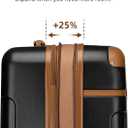 LARVENDER Luggage Sets 3 Piece Expandable Carry on Luggage 22x14x9 Airline Approved Hardshell Suitcase with Wheels TSA Lock, Lightweight Suitcase Set for Women with Travel Backpack, Black