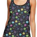 HUNTFAMI Tankinis Swim Suits for Women Two Piece 2025 Womens Bathing Suits Holiday Beachwear Women with Boyshorts (Medium, Games)