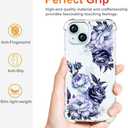 Compatible with iPhone 15 Plus Case Clear Cute for Women - Rugged Phone Cases Funda Protector Cover Skin (Blue Peony Roses Floral)