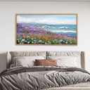 Seascape Painting Wall Art Coastal Picture for Living Room Retro Home Bedroom Decoration Modern Framed Artwork Decor 24x48