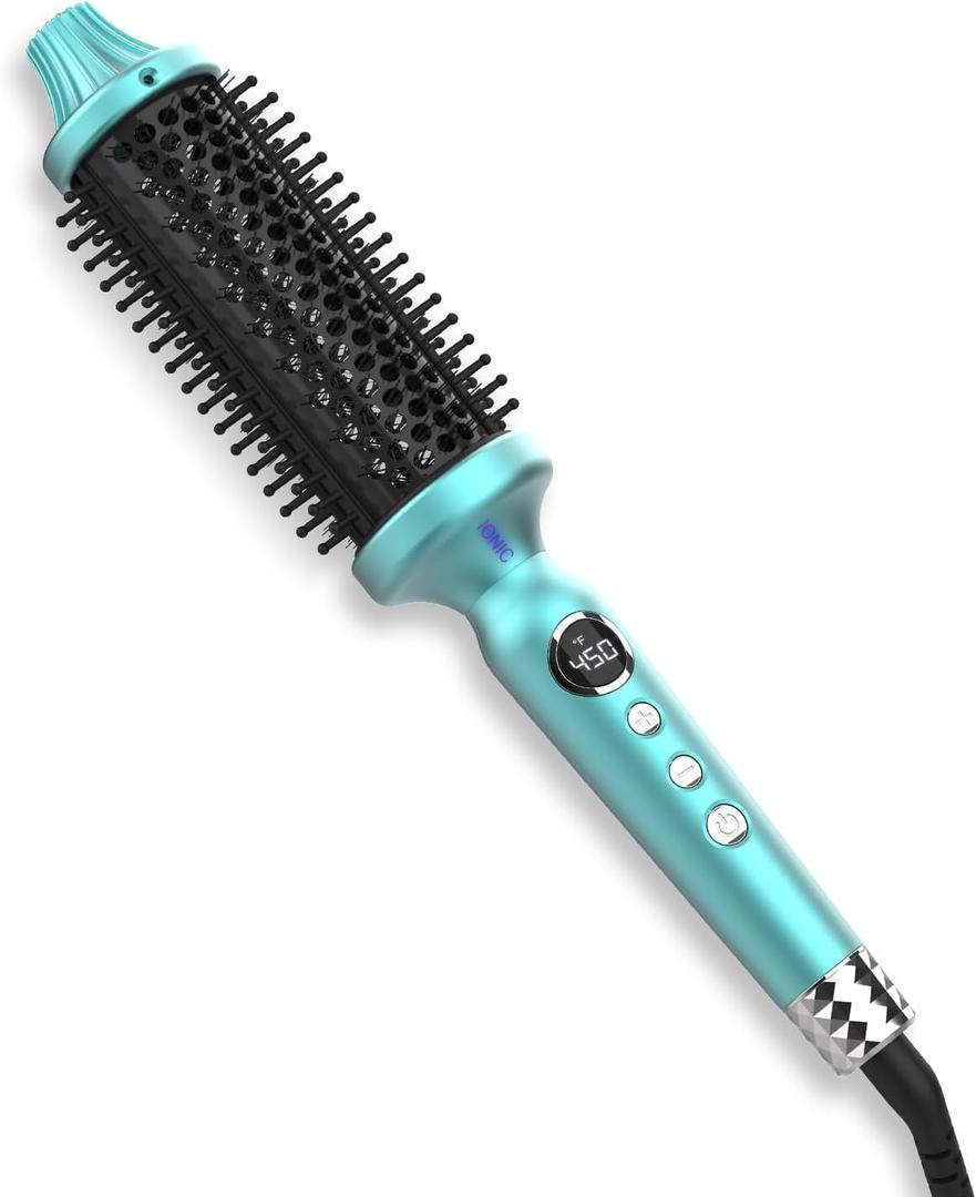 1 3/4 Inch Thermal Brush Negative Ion Heated Round Brush Dual Voltage 12 Temperature Settings Curling Hairbrush for Long Hair (1.75 Inch Barrel 2.3 Inch Bristles)