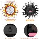 shumi Sun Outdoor Clock, Wall Clock with Temperature Waterproof, Silent Non-Ticking Outside Clocks for Patio Garden Pool Living Room Home