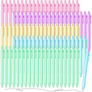 Thenshop 100 Pieces Retractable Black Gel Ink Pens 0.5mm Fine Point Writing Pens Pastel Office Supplies for Writing Journaling Taking Notes School Office