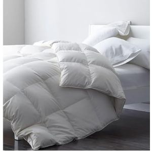 DWR Premium Feather Down Comforter Duvet Insert 90x90-100% Skin-Friendly Cotton Cover, Medium Weight Quilted for All Season Bedding (Full/Queen, Ivory White)