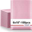Fuxury Bubble Mailers 6x10" 100 Pack Light Pink Padded Envelopes Usable Size 6x9" Self Seal Mailing Envelopes Bubble Padded Shipping Bags for Mailing,Packaging, Small Business, Boutique