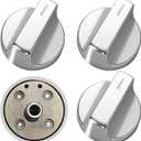 W11517334 Stove Knob Replacement, Fit for Whirlpool Gas Cooktop Oven Knobs W10850033/W11122869 /WEG515S0FB0/WEG745H0FS0Compatible W11458842 (4 PCS)
