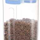 Pet Food Storage Container with Graduated Cup and Seal Buckles Food Dispenser for Dogs Cats (Blue)