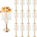 VEVOR Metal Wedding Centerpiece Gold,Crystal,12PCS 49cm/19.3