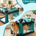 Ownpets Collapsible Dog Crate, 42 inch Portable Travel Dog Crate for Large Dogs, 4-Door Foldable Pet Kennel with Durable Mesh Windows & Soft Mat