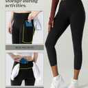 Women's High Waisted Moisture - Wicking Yoga Leggings with Pockets, Reflective Stripes & Shirt Loop for Active Lifestyle (XL)