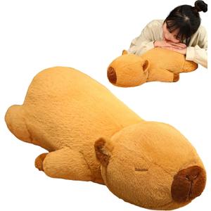 GOOC 24 Inch Fluffy Capybara Plush Pillow Stuffed Animal Capybara Hugging Pillow Soft Plushies Toy for Home Decor Gift for Kids or Lover in Birthday Valentine...