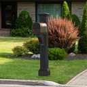 Mayne Manchester Single Arm Mail Post - Black - 26in L x 9in W x 58in H - Manchester Post & Arm, Hardware Kit (5852-B)