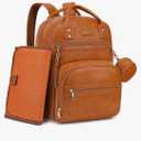 Premium Vegan Leather Diaper Bag Backpack with Waterproof Changing Pad, Reinforced Zippers & Odor-Free, 20 Pockets Pro Organizer, Fits 15.6" Laptop, Stroller Straps, Baby Bag for Mom, Brown