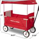 Radio Flyer 3-in-1 EZ Fold Wagon with Canopy, for Kids 1.5+, UV Shade, One-Hand Flat Fold, Seats 2 or Converts to Bench, DuraClean Fabric, Rubber Tires, 150 lb Capacity, Wagon for Kids or Cargo