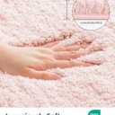 ILANGO Pink Bathroom Rugs 32" 20" Non Slip & Super Absorbent Extra Thick Soft, Washable Bath Mat for Floor, Microfiber Plush Shaggy Bath Rug with Rubber for Bathtub Shower Room Sink