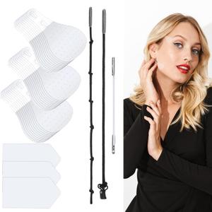 Face Lift Tape 200PCS Bands Instant Facelift Tape for Wrinkles, Double Chin, and Sagging Skin Waterproof & Transparent Lifting Tapes with Elastic Bands (200PCS)