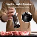 ThermoMaven Upgraded Larger Capacity Electric Salt and Pepper Grinder Set, 110ml Rechargeable Salt and Pepper Shaker with LED Light, Stainless Steel Automatic Pepper Mill with 6 Adjustable Coarseness