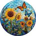 Wooden Puzzles for Adults - Glass Sunflower Wood Puzzle, Unique Shaped Wooden Jigsaw Puzzles for Adults, Wood Puzzles Adult, Perfect for Birthday Gift, Family Puzzle, 100 Pieces 8.5 x 8.5in, Small